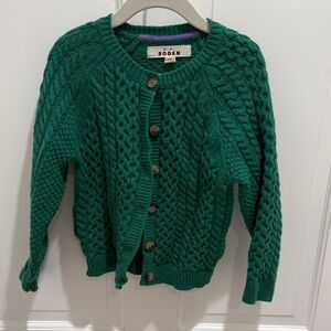 Boden Emerald Cable Knit Cardigan